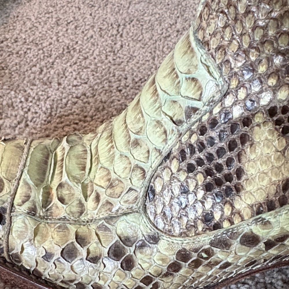 Old Gringo Snakeskin Ankle Boots in Green and Brown - Picture 10 of 12